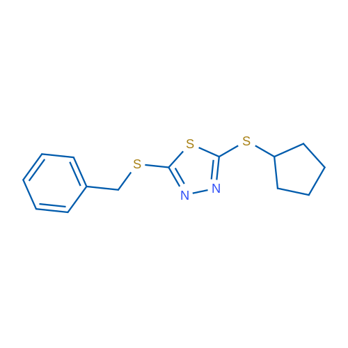 2-(Benzylsulfanyl)-5-(cyclopentylsulfanyl)-1,3,4-thiadiazole 1g