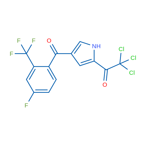 2,2,2-Trichloro-1-{4-[4-fluoro-2-(trifluoromethyl)benzoyl]-1H-pyrrol-2-yl}ethan-1-one 1g