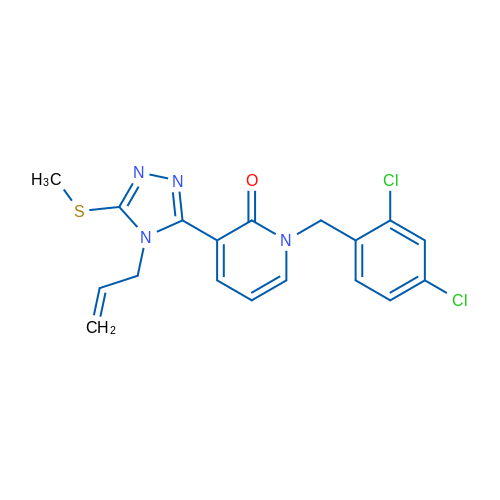 1-[(2,4-Dichlorophenyl)methyl]-3-[5-(methylsulfanyl)-4-(prop-2-en-1-yl)-4H-1,2,4-triazol-3-yl]-1,2-dihydropyridin-2-one 1g