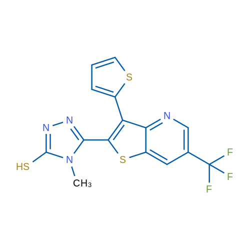 4-Methyl-5-[3-(thiophen-2-yl)-6-(trifluoromethyl)thieno[3,2-b]pyridin-2-yl]-4H-1,2,4-triazole-3-thiol 1g
