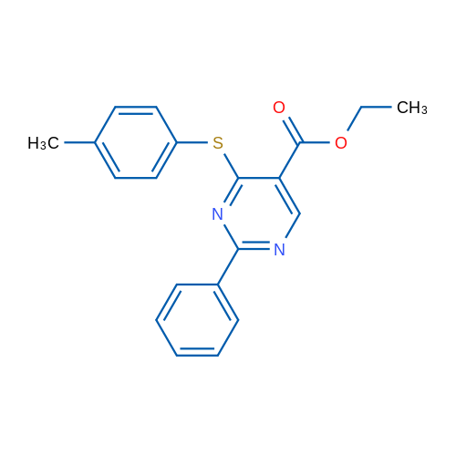 Ethyl 4-[(4-methylphenyl)sulfanyl]-2-phenylpyrimidine-5-carboxylate 1g