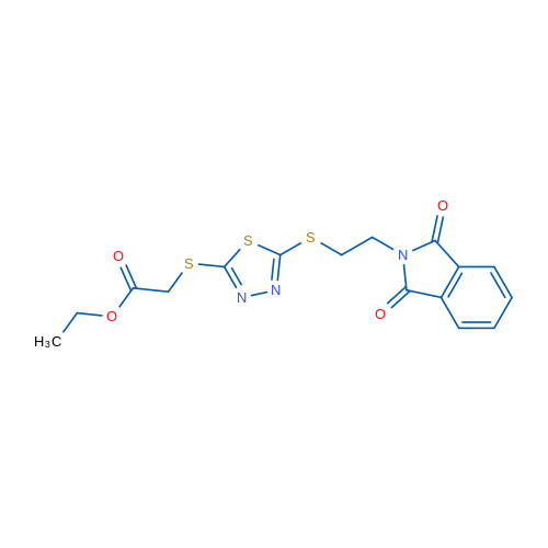 Ethyl 2-[(5-{[2-(1,3-dioxo-2,3-dihydro-1H-isoindol-2-yl)ethyl]sulfanyl}-1,3,4-thiadiazol-2-yl)sulfanyl]acetate 1g
