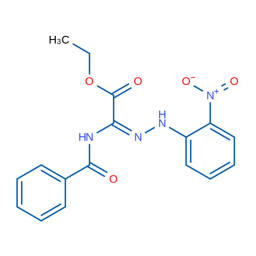Ethyl (2E)-2-[2-(2-nitrophenyl)hydrazin-1-ylidene]-2-(phenylformamido)acetate 1g