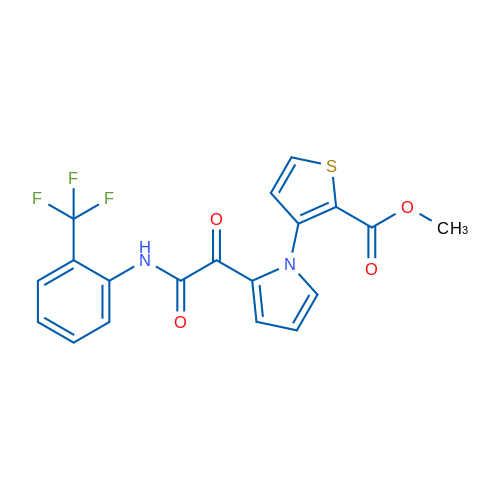 Methyl 3-[2-({[2-(trifluoromethyl)phenyl]carbamoyl}carbonyl)-1H-pyrrol-1-yl]thiophene-2-carboxylate 1g