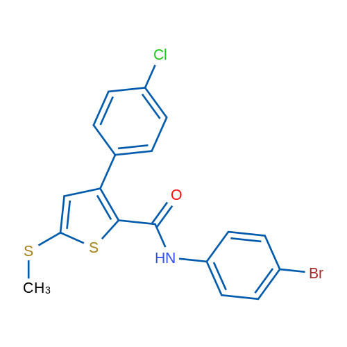 N-(4-Bromophenyl)-3-(4-chlorophenyl)-5-(methylsulfanyl)thiophene-2-carboxamide 1g