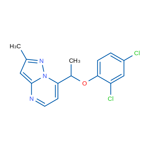 7-[1-(2,4-Dichlorophenoxy)ethyl]-2-methylpyrazolo[1,5-a]pyrimidine 1g