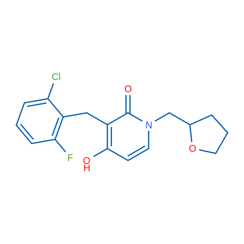 3-[(2-Chloro-6-fluorophenyl)methyl]-4-hydroxy-1-[(oxolan-2-yl)methyl]-1,2-dihydropyridin-2-one 1g