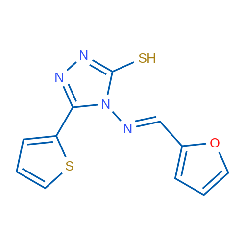 4-[(E)-[(Furan-2-yl)methylidene]amino]-5-(thiophen-2-yl)-4H-1,2,4-triazole-3-thiol 1g