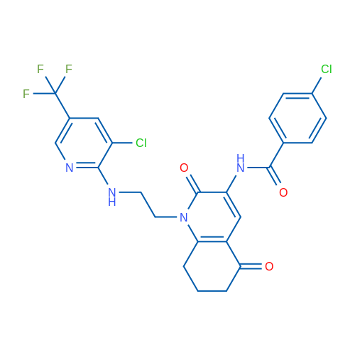 4-Chloro-N-[1-(2-{[3-chloro-5-(trifluoromethyl)pyridin-2-yl]amino}ethyl)-2,5-dioxo-1,2,5,6,7,8-hexahydroquinolin-3-yl]benzamide 1g