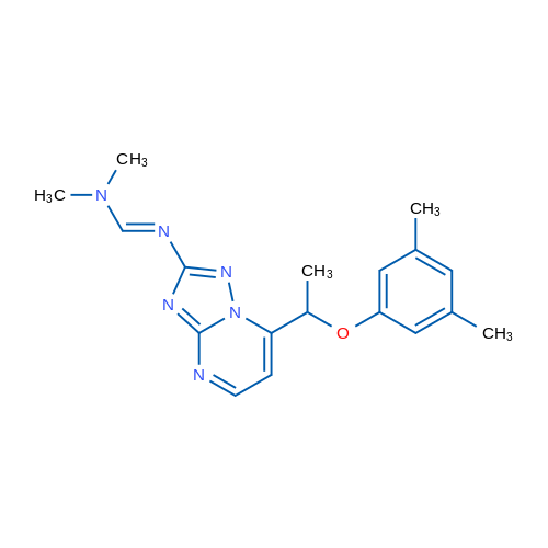 (E)-N'-{7-[1-(3,5-dimethylphenoxy)ethyl]-[1,2,4]triazolo[1,5-a]pyrimidin-2-yl}-N,N-dimethylmethanimidamide 1g