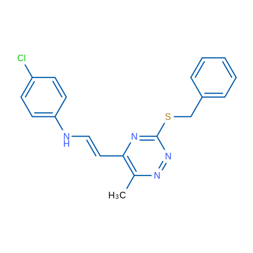 N-[(E)-2-[3-(Benzylsulfanyl)-6-methyl-1,2,4-triazin-5-yl]ethenyl]-4-chloroaniline 1g