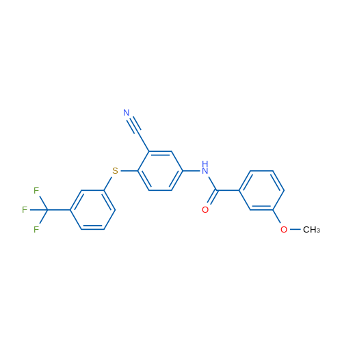 N-(3-Cyano-4-{[3-(trifluoromethyl)phenyl]sulfanyl}phenyl)-3-methoxybenzamide 1g