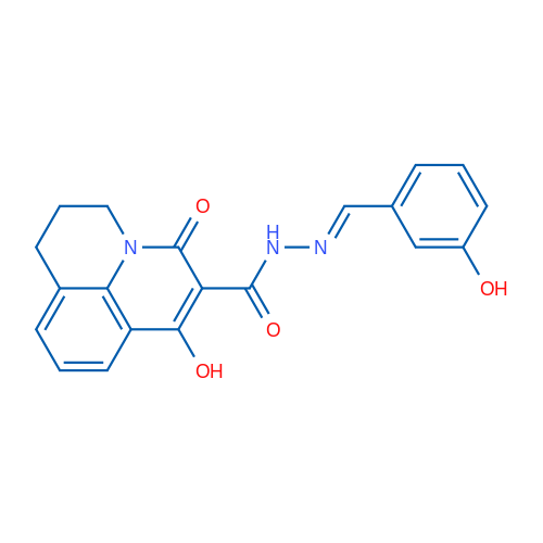4-Hydroxy-N'-[(1E)-(3-hydroxyphenyl)methylidene]-2-oxo-1-azatricyclo[7.3.1.0^{5,13}]trideca-3,5(13),6,8-tetraene-3-carbohydrazide 1g