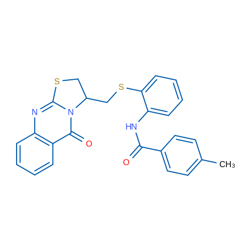4-Methyl-N-{2-[({5-oxo-2H,3H,5H-[1,3]thiazolo[2,3-b]quinazolin-3-yl}methyl)sulfanyl]phenyl}benzamide 1g