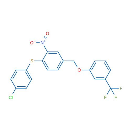 1-[(4-Chlorophenyl)sulfanyl]-2-nitro-4-{[3-(trifluoromethyl)phenoxy]methyl}benzene 1g