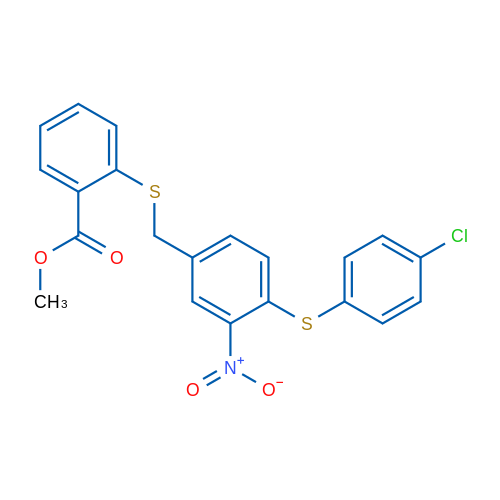Methyl 2-[({4-[(4-chlorophenyl)sulfanyl]-3-nitrophenyl}methyl)sulfanyl]benzoate 1g