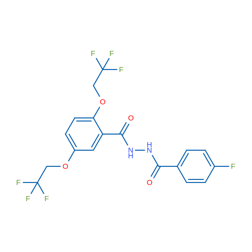 N'-[2,5-Bis(2,2,2-trifluoroethoxy)benzoyl]-4-fluorobenzohydrazide 1g