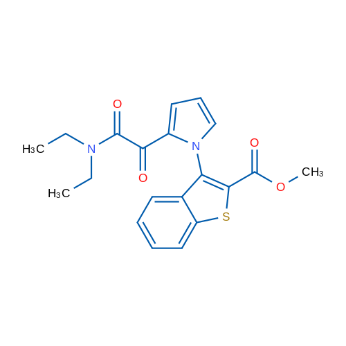 Methyl 3-{2-[(diethylcarbamoyl)carbonyl]-1H-pyrrol-1-yl}-1-benzothiophene-2-carboxylate 1g