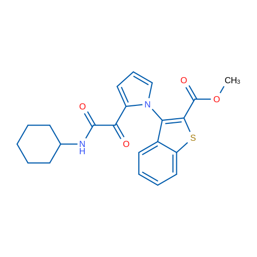 Methyl 3-{2-[(cyclohexylcarbamoyl)carbonyl]-1H-pyrrol-1-yl}-1-benzothiophene-2-carboxylate 1g