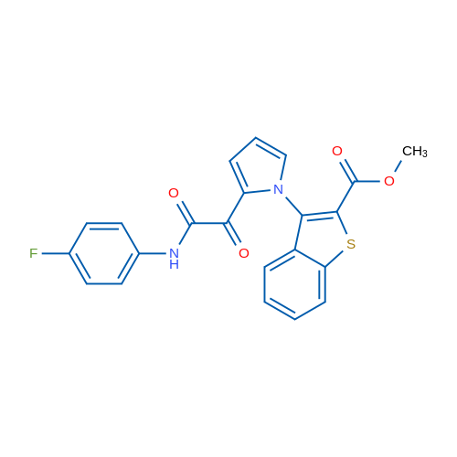 Methyl 3-(2-{[(4-fluorophenyl)carbamoyl]carbonyl}-1H-pyrrol-1-yl)-1-benzothiophene-2-carboxylate 1g