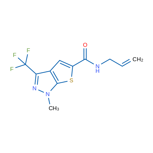 1-Methyl-N-(prop-2-en-1-yl)-3-(trifluoromethyl)-1H-thieno[2,3-c]pyrazole-5-carboxamide 1g