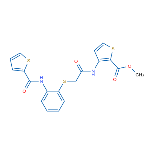 Methyl 3-(2-{[2-(thiophene-2-amido)phenyl]sulfanyl}acetamido)thiophene-2-carboxylate 1g