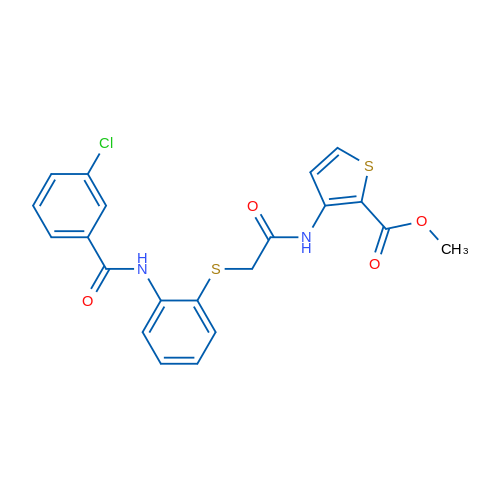 Methyl 3-(2-{[2-(3-chlorobenzamido)phenyl]sulfanyl}acetamido)thiophene-2-carboxylate 1g