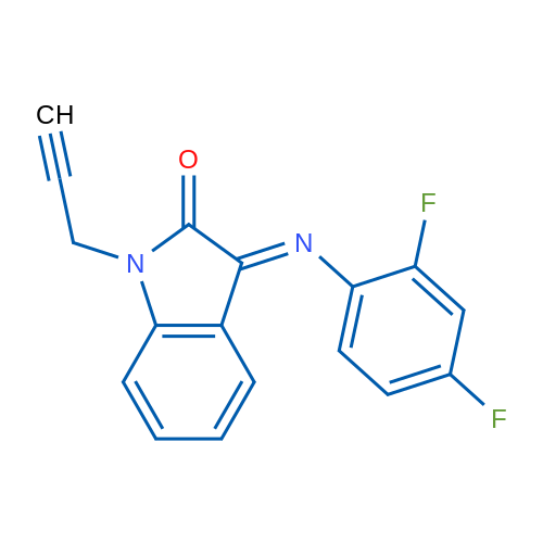 (3E)-3-[(2,4-Difluorophenyl)imino]-1-(prop-2-yn-1-yl)-2,3-dihydro-1H-indol-2-one 1g