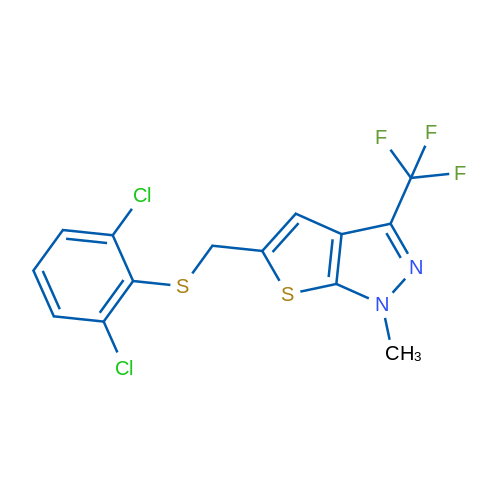 5-{[(2,6-dichlorophenyl)sulfanyl]methyl}-1-methyl-3-(trifluoromethyl)-1H-thieno[2,3-c]pyrazole 1g