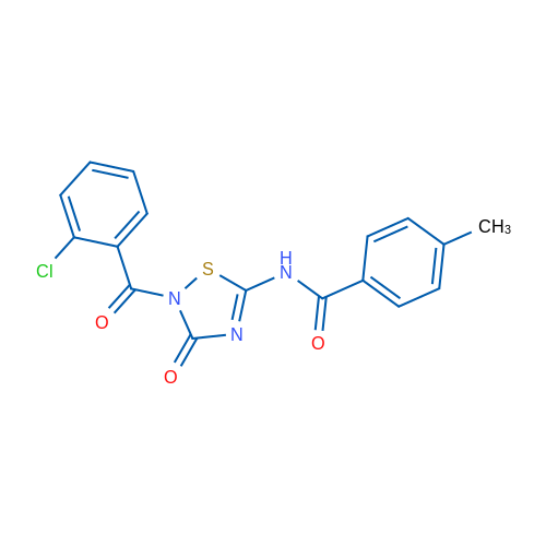 N-[2-(2-Chlorobenzoyl)-3-oxo-2,3-dihydro-1,2,4-thiadiazol-5-yl]-4-methylbenzamide 1g
