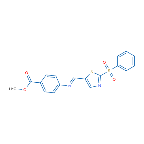 Methyl 4-[(E)-{[2-(benzenesulfonyl)-1,3-thiazol-5-yl]methylidene}amino]benzoate 1g