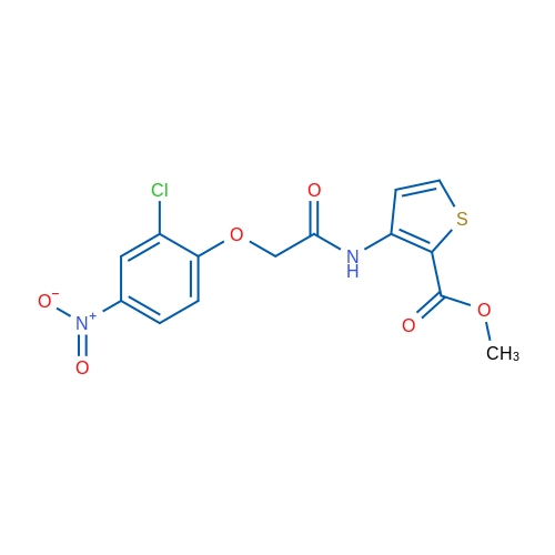 Methyl 3-[2-(2-chloro-4-nitrophenoxy)acetamido]thiophene-2-carboxylate 1g