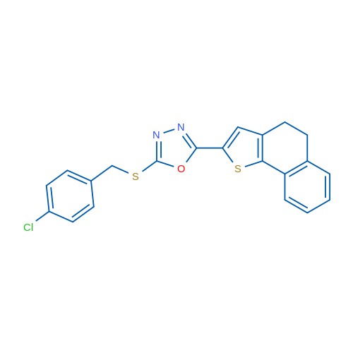 2-{[(4-chlorophenyl)methyl]sulfanyl}-5-{4H,5H-naphtho[1,2-b]thiophen-2-yl}-1,3,4-oxadiazole 1g