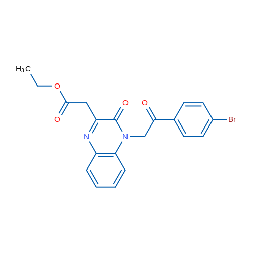 Ethyl 2-{4-[2-(4-bromophenyl)-2-oxoethyl]-3-oxo-3,4-dihydroquinoxalin-2-yl}acetate 1g