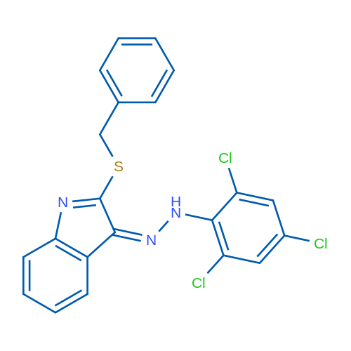 (3Z)-2-(Benzylsulfanyl)-3-[2-(2,4,6-trichlorophenyl)hydrazin-1-ylidene]-3H-indole 1g
