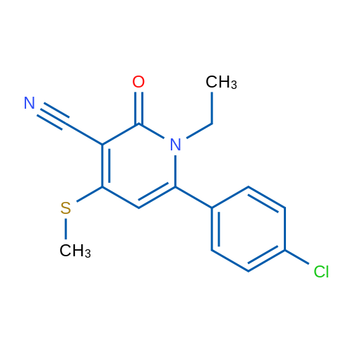 6-(4-Chlorophenyl)-1-ethyl-4-(methylsulfanyl)-2-oxo-1,2-dihydropyridine-3-carbonitrile 1g