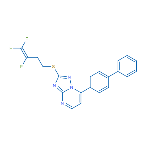 7-{[1,1'-biphenyl]-4-yl}-2-[(3,4,4-trifluorobut-3-en-1-yl)sulfanyl]-[1,2,4]triazolo[1,5-a]pyrimidine 1g