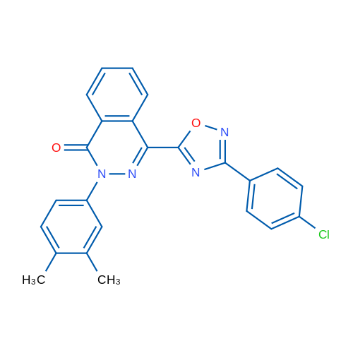 4-[3-(4-Chlorophenyl)-1,2,4-oxadiazol-5-yl]-2-(3,4-dimethylphenyl)-1,2-dihydrophthalazin-1-one 1g