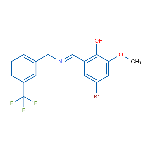 4-Bromo-2-methoxy-6-[(1E)-({[3-(trifluoromethyl)phenyl]methyl}imino)methyl]phenol 1g