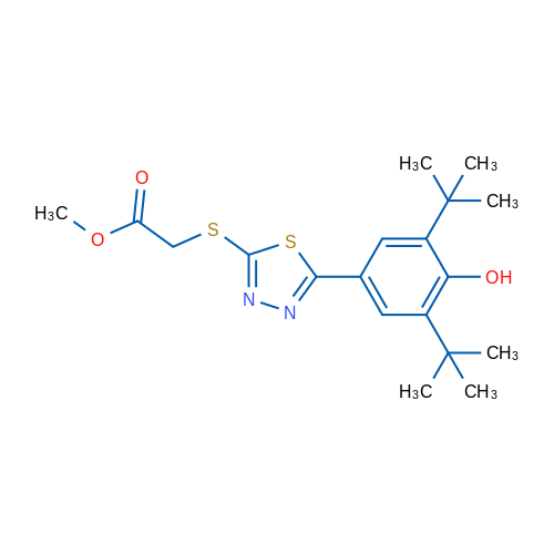 Methyl 2-{[5-(3,5-di-tert-butyl-4-hydroxyphenyl)-1,3,4-thiadiazol-2-yl]sulfanyl}acetate 1g