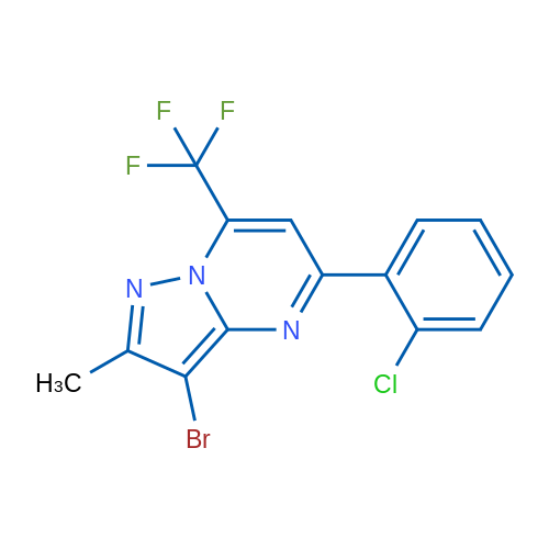 3-Bromo-5-(2-chlorophenyl)-2-methyl-7-(trifluoromethyl)pyrazolo[1,5-a]pyrimidine 1g