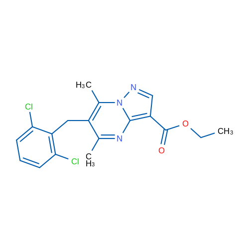 Ethyl 6-[(2,6-dichlorophenyl)methyl]-5,7-dimethylpyrazolo[1,5-a]pyrimidine-3-carboxylate 1g