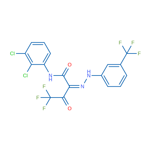 (2Z)-N-(2,3-Dichlorophenyl)-4,4,4-trifluoro-3-oxo-2-{2-[3-(trifluoromethyl)phenyl]hydrazin-1-ylidene}butanamide 1g