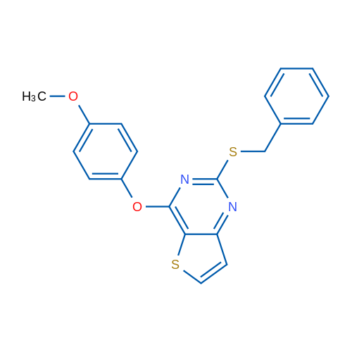 2-(Benzylsulfanyl)-4-(4-methoxyphenoxy)thieno[3,2-d]pyrimidine 1g
