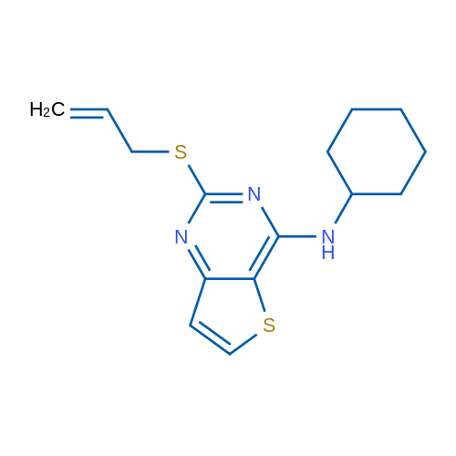 N-Cyclohexyl-2-(prop-2-en-1-ylsulfanyl)thieno[3,2-d]pyrimidin-4-amine 1g