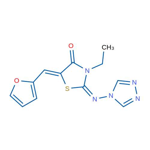 3-Ethyl-5-[(furan-2-yl)methylidene]-2-[(4H-1,2,4-triazol-4-yl)imino]-1,3-thiazolidin-4-one 1g