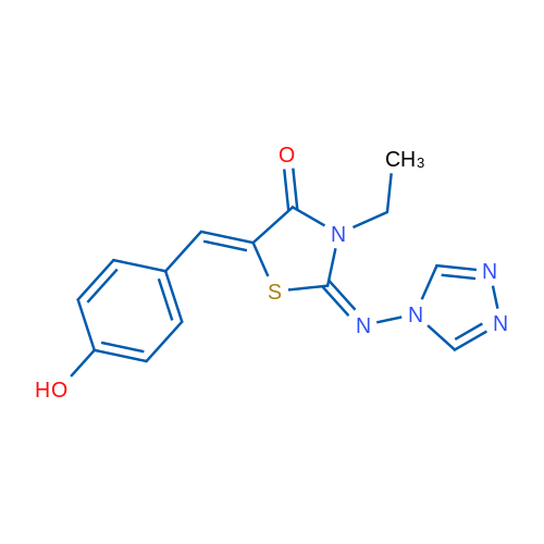 (5Z)-3-Ethyl-5-[(4-hydroxyphenyl)methylidene]-2-[(4H-1,2,4-triazol-4-yl)imino]-1,3-thiazolidin-4-one 1g