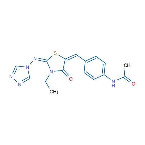 N-[4-({3-ethyl-4-oxo-2-[(4H-1,2,4-triazol-4-yl)imino]-1,3-thiazolidin-5-ylidene}methyl)phenyl]acetamide 1g