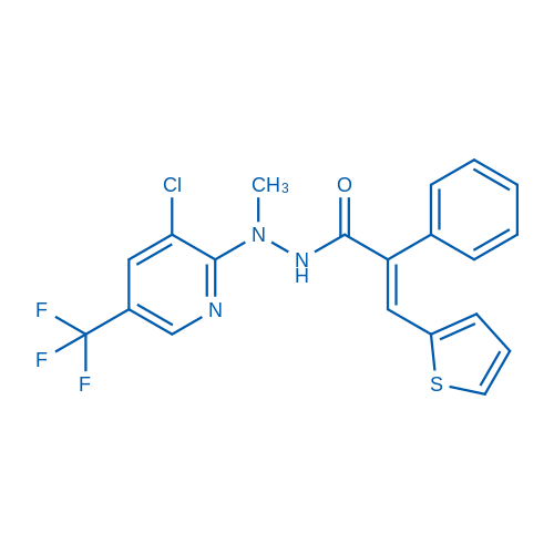 (2E)-N'-[3-Chloro-5-(trifluoromethyl)pyridin-2-yl]-N'-methyl-2-phenyl-3-(thiophen-2-yl)prop-2-enehydrazide 50mg