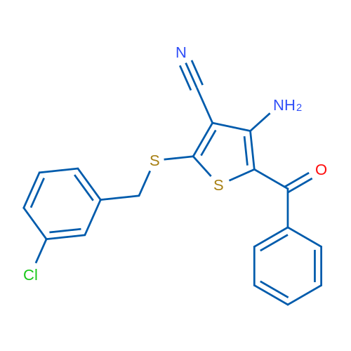 4-Amino-5-benzoyl-2-{[(3-chlorophenyl)methyl]sulfanyl}thiophene-3-carbonitrile 1g